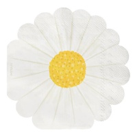 Serviettes de table marguerite 16,5 x 16,5 cm - 20 pcs.