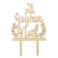 Joyeux Noel Dessus de gâteau en bois - Scrapcooking