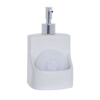 Distributeur de savon avec tampon à récurer blanc - DCasa