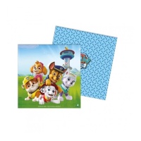 Serviettes de table Paw Patrol bleu 16,5 x 16,5 cm - 20 pcs.