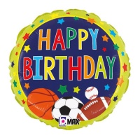 Happy Birthday Ballon rond pour le sport 35 cm - Grabo