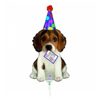 Ballon Happy Birthday puppy 21 x 41 cm - 10 pièces - Grabo