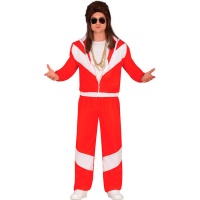 Costume de survêtement rouge des années 90 pour homme