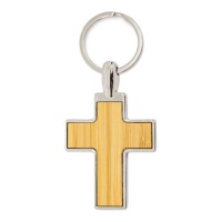 Porte-clefs Croix en bambou