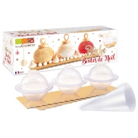 8cm kit gâteau boule de Noël en plastique - Scrapcooking - 6 pièces
