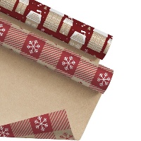 Papier cadeau de Noël classique de 2 x 0,70 m - 1 unité