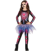 Costume de squelette de coeur pour filles