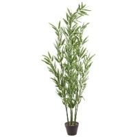 Plante artificielle de bambou avec jardinière noire 1,60 m