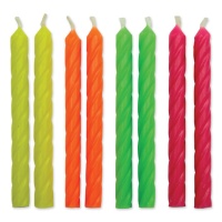 Bougies spirales de couleur néon 5,9 cm - PME - 24 pcs.