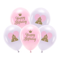Ballons Princesse en latex 33 cm - 5 unités