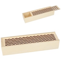 Coffret en bois en zig-zag 24 x 6,5 x 4,5 cm