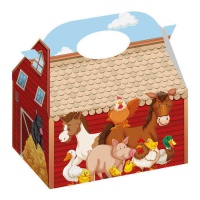 Boîte en carton d'animaux de la ferme - 12 pcs.