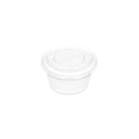 Casserole en plastique blanc de 30 ml avec couvercle - 12 pcs.