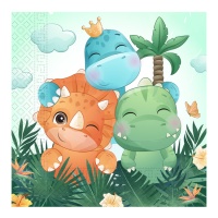 Serviettes de table Happy dinosaur 16,5 x 16,5 cm - 20 pcs.