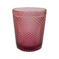 Gobelet en verre rose gravé de 250 ml