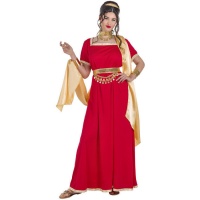 Costume de César romain rouge et or pour femmes