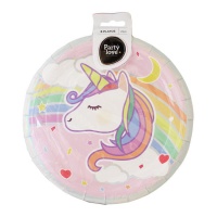 Unicorn Rainbow Cake Plates 23 cm - 8 pcs.