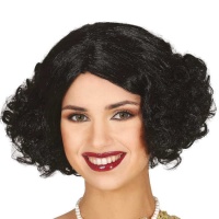 Perruque noire à demi-cheveux années 20