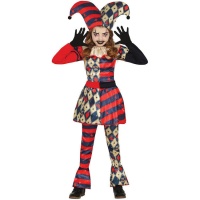 Costume d'arlequin maléfique pour filles