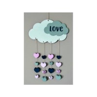 Kit nuage en bois Love mobile - Artemio - 19 pièces