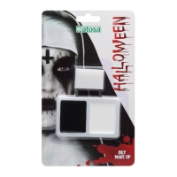Set de maquillage d'Halloween noir et blanc avec éponge