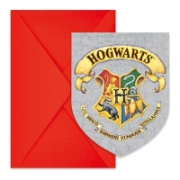 Invitations pour les maisons de Poudlard de Harry Potter 9.5x14.5 cm - 6 pcs.