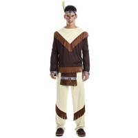 Costume d'Indien Apache foncé pour hommes