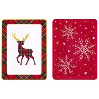 Plateau de Noël rectangulaire en carton 25 x 34 cm - 1 pc.