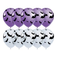 Ballons en latex chauve-souris Halloween 30cm - Party love - 10 pcs.