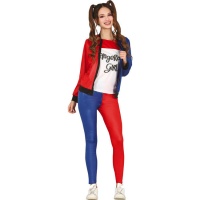 Costume Harley Supervillain Costume Harley pour adolescent rouge et bleu