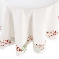 1,50 m nappe ronde à baies avec 4 serviettes de table