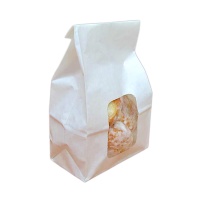 Sac en papier blanc avec fenêtre pour pâtisseries 22,5 x 12,5 x 7,5 cm - Sweetkolor - 1 pc.