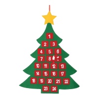 Calendrier de l'avent pour l'arbre de Noël avec poches 69 x 53 cm