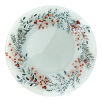 Assiette à houx et baies rouges 25,5 cm - DCasa