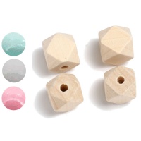 Perles hexagonales en bois 2 cm - 4 unités