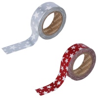 Washi tape étoiles métalliques 10 m - 1 pc.