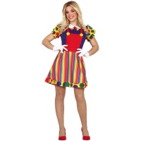 Costume de clown arc-en-ciel pour femmes