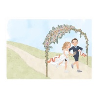 Carte de signature de mariage pour les mariés 29,5 x 42 cm - 1 unité