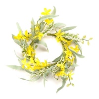 Couronne décorative pour bougie jaune 20 cm