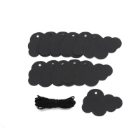 Etiquettes nuageuses noires 6 x 4,5 cm - 12 pcs.