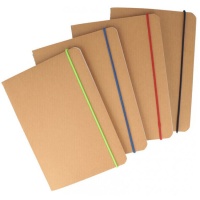 Cahier à couverture élastique en kraft diverses couleurs 48 feuilles A5 - 1 pc.