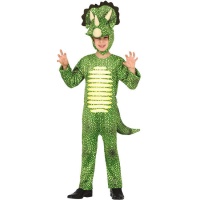 Costume de dinosaure Triceratops vert pour enfants