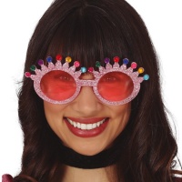 Lunettes roses à paillettes