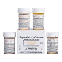 Set de coloration en pâte concentrée métallique - Sugarflair - 4 pcs.
