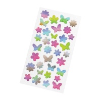 Autocollants 3D animaux papillons - 34 pièces