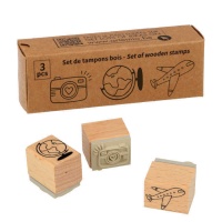 Timbres figurines de voyage 2 x 2,5 cm - 3 pcs.