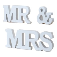 Panneau en bois MR & MRS blanc - 3 pcs.