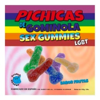 Gommes en forme de pénis de couleur LGBT avec du sucre - 125 grammes