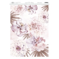 Papier de riz pivoine rose 29,7 x 42 cm - Artis decor - 1 pc.