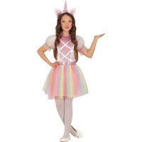 Costume de licorne fantaisie arc-en-ciel pour filles